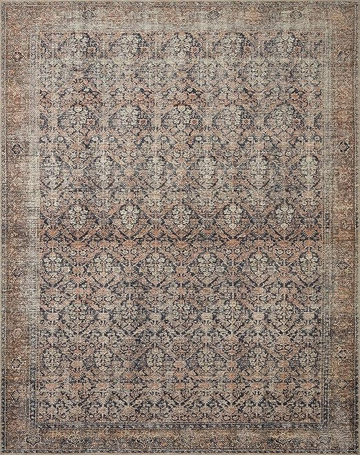 Amber Lewis x Loloi Billie Collection BIL-01 Ink / Salmon, Traditional 2'-3" x 3'-9" Accent Rug | Amazon (US)