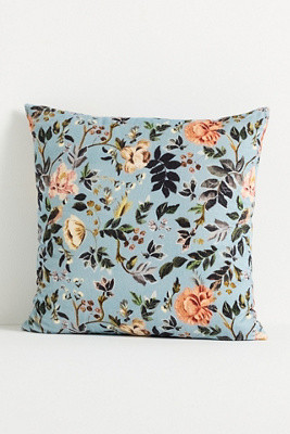 Seren Velvet Corduroy Printed Floral Pillow | Anthropologie (US)