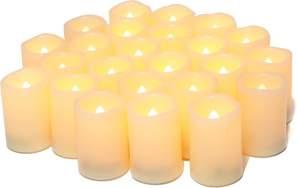 CANDLE IDEA Flameless LED Votive Candles 24 Pack, 1.5" x 2", Battery Operated Flickering Electric... | Amazon (US)