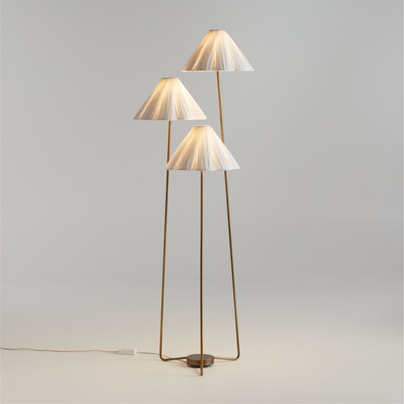 Alva Brass Metal 3-Light Floor Lamp + Reviews | Crate & Barrel | Crate & Barrel