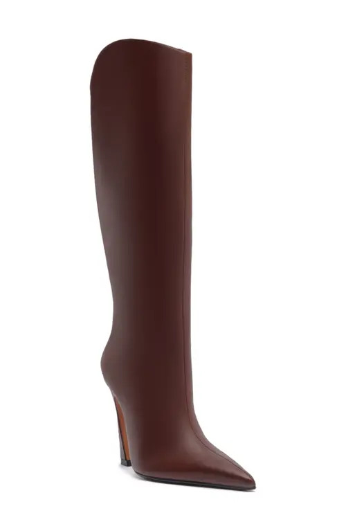 Schutz Maryann Up Curve Pointed Toe Tall Boot in Chestnut Brown at Nordstrom, Size 5 | Nordstrom