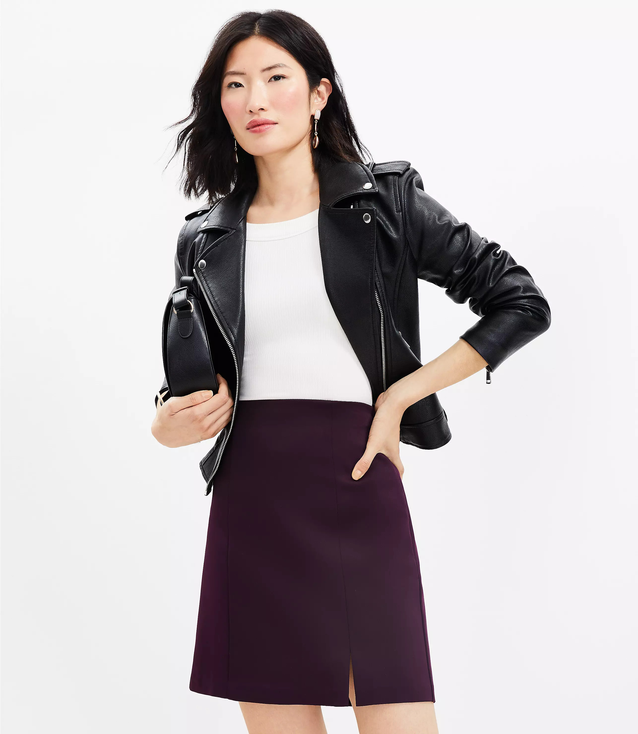 Seamed Satin Skirt | LOFT