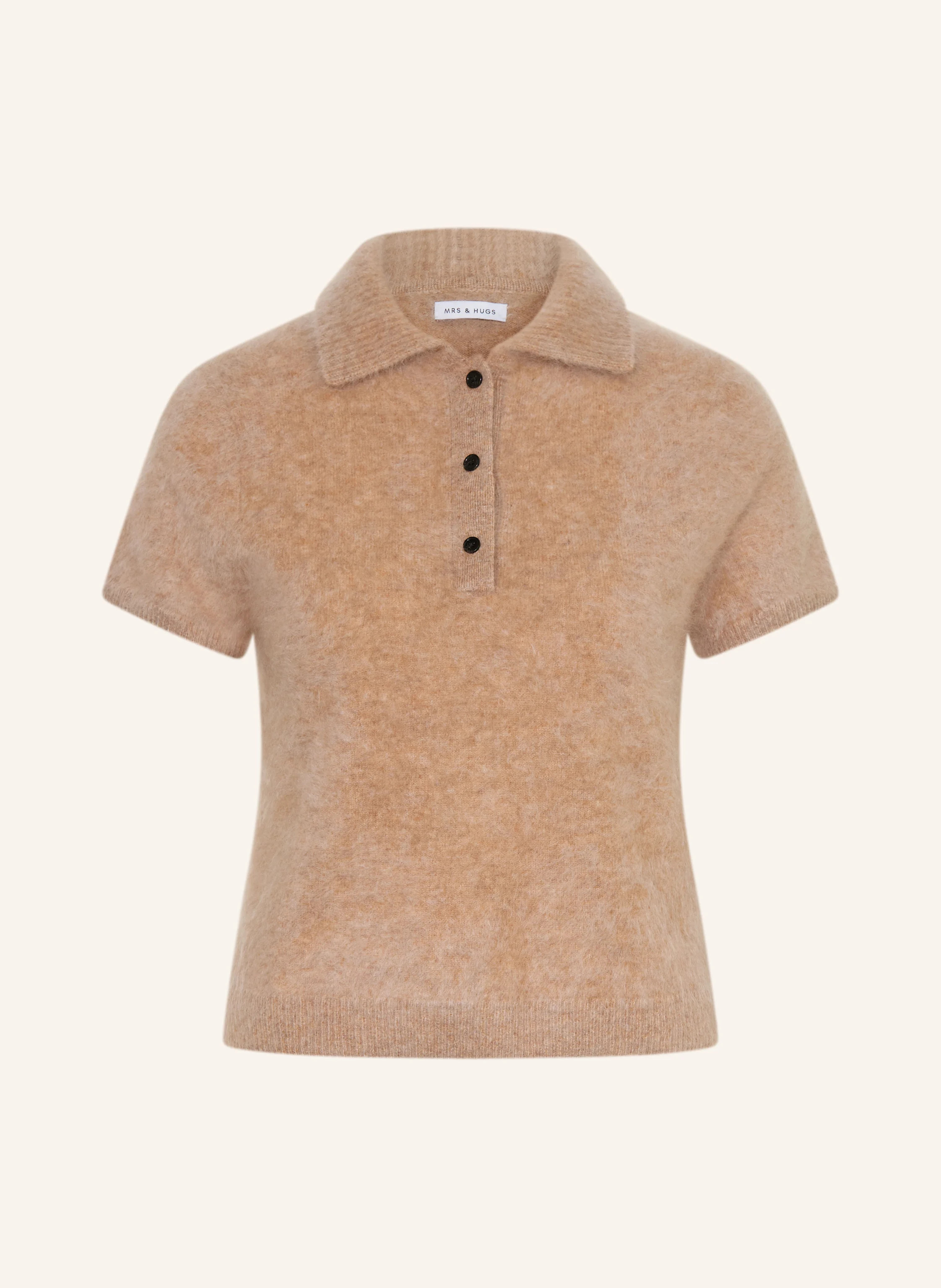 MRS & HUGS Strick-Poloshirt aus Cashmere in dunkelbraun | Breuninger (DACH)
