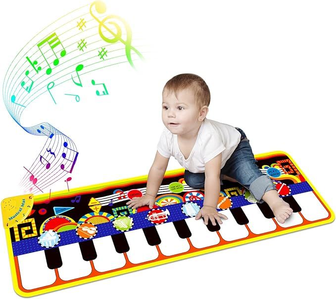 RenFox Baby Piano Mat with 25 Music Sounds, Kids Musical Playmat, Early Education Development Bir... | Amazon (US)