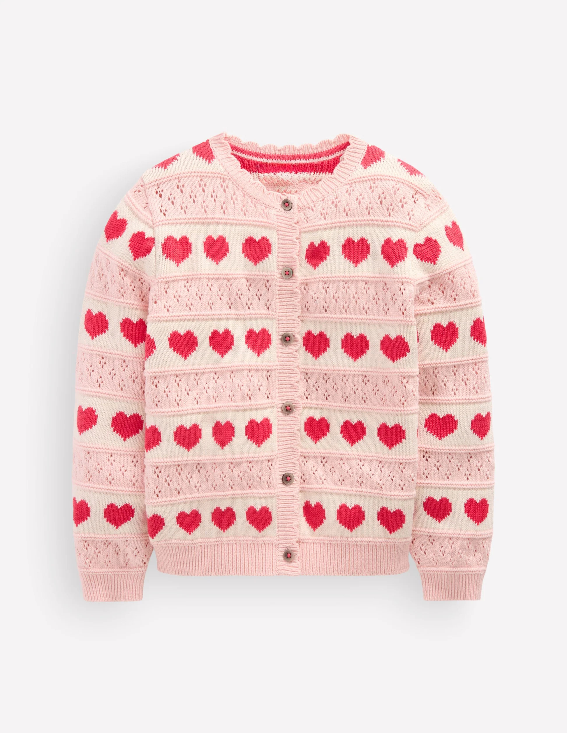Pretty Scallop Cardigan-Chalk Pink | Boden (US)