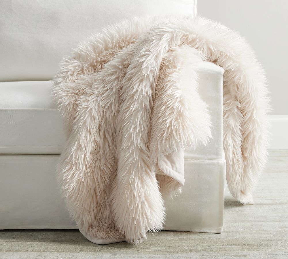 Luxe Faux Fur Throw | Pottery Barn (US)