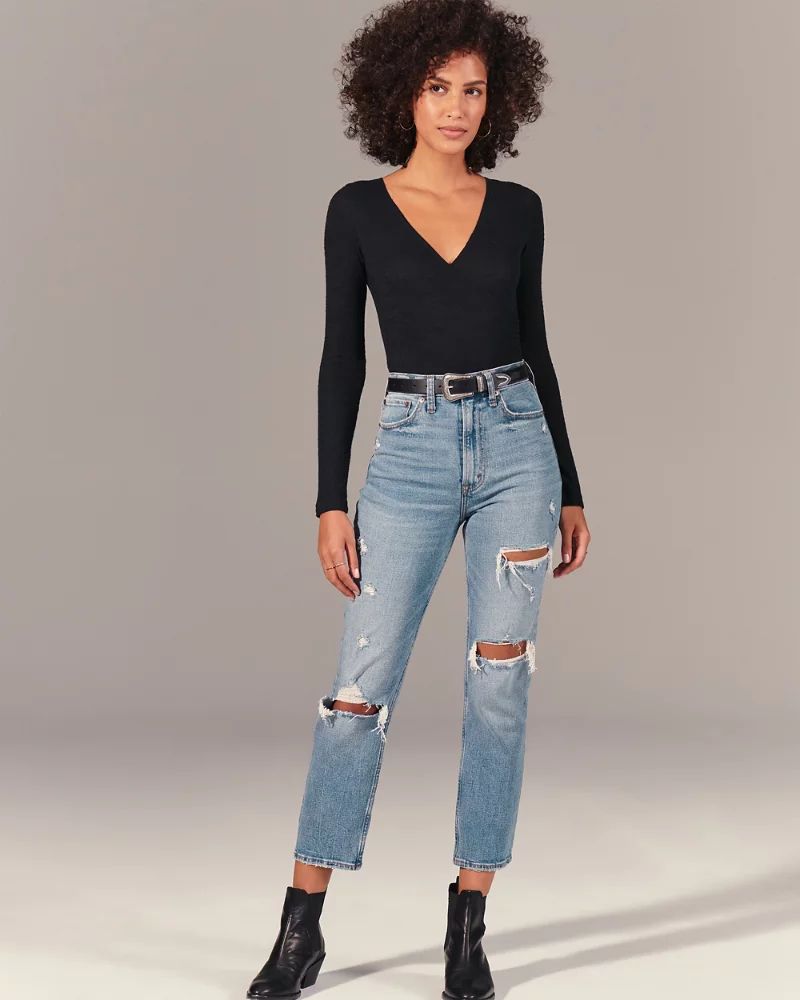 Ultra High Rise Straight Jeans | Abercrombie & Fitch US & UK