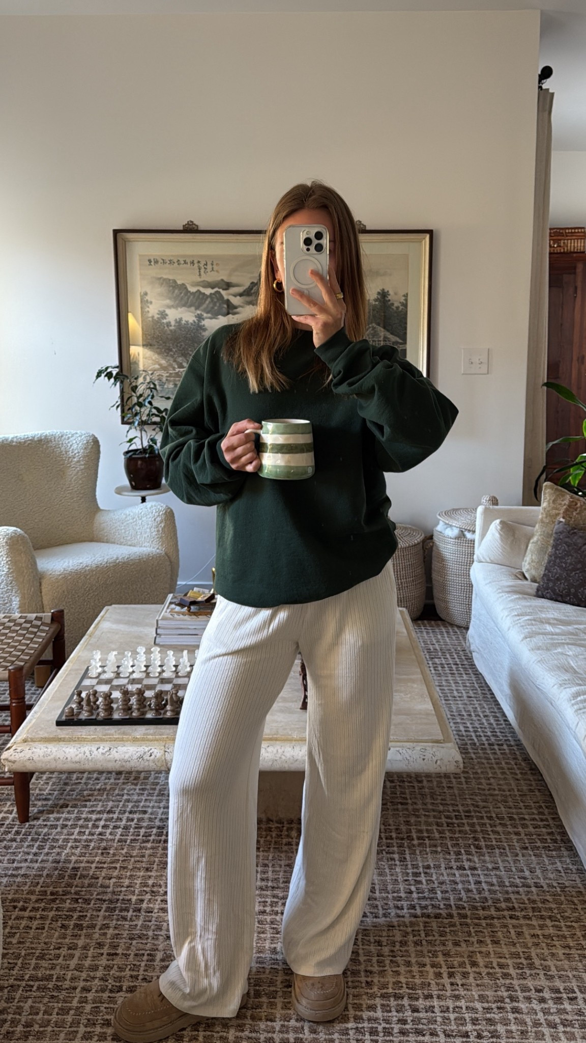 10/21/25 Linking my Abercrombie lounge pants — the comfiest pair for cozy mornings at home — paired with my green Champion crewneck sweatshirt from Amazon and my green striped mug from Anthropologie. Perfect setup for a slow, chilly fall morning 🍃✨


#LTKSeasonal #LTKStyleTip #LTKFindsUnder100