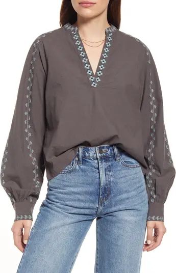 Puff Sleeve Button-Up Shirt | Nordstrom