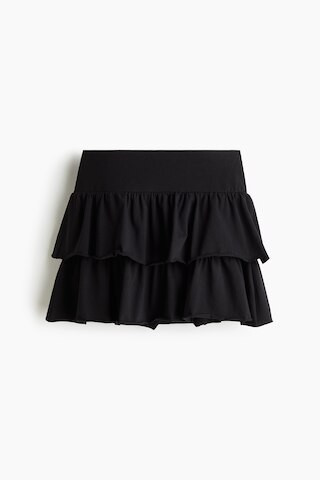 H & M - Tiered Jersey Mini Skirt - Black | H&M (US + CA)