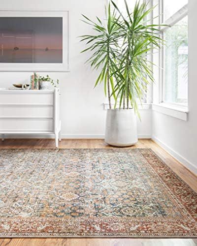 Loloi II Layla Collection LAY-04 Ocean / Rust, Traditional 3'-6" x 5'-6" Accent Rug | Amazon (US)
