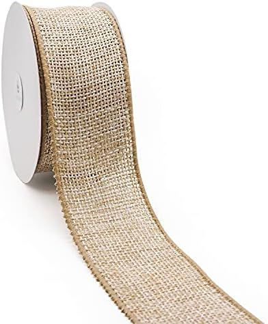 CT CRAFT LLC Faux Burlap Wired Ribbon for Home Decor, Gift Wrapping, DIY Crafts, 2.5 Inch x 15 Ya... | Amazon (US)