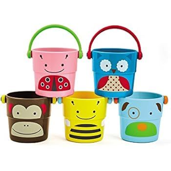 Skip Hop Zoo Stack and Pour Buckets, Rinse Cups, Multi | Amazon (US)