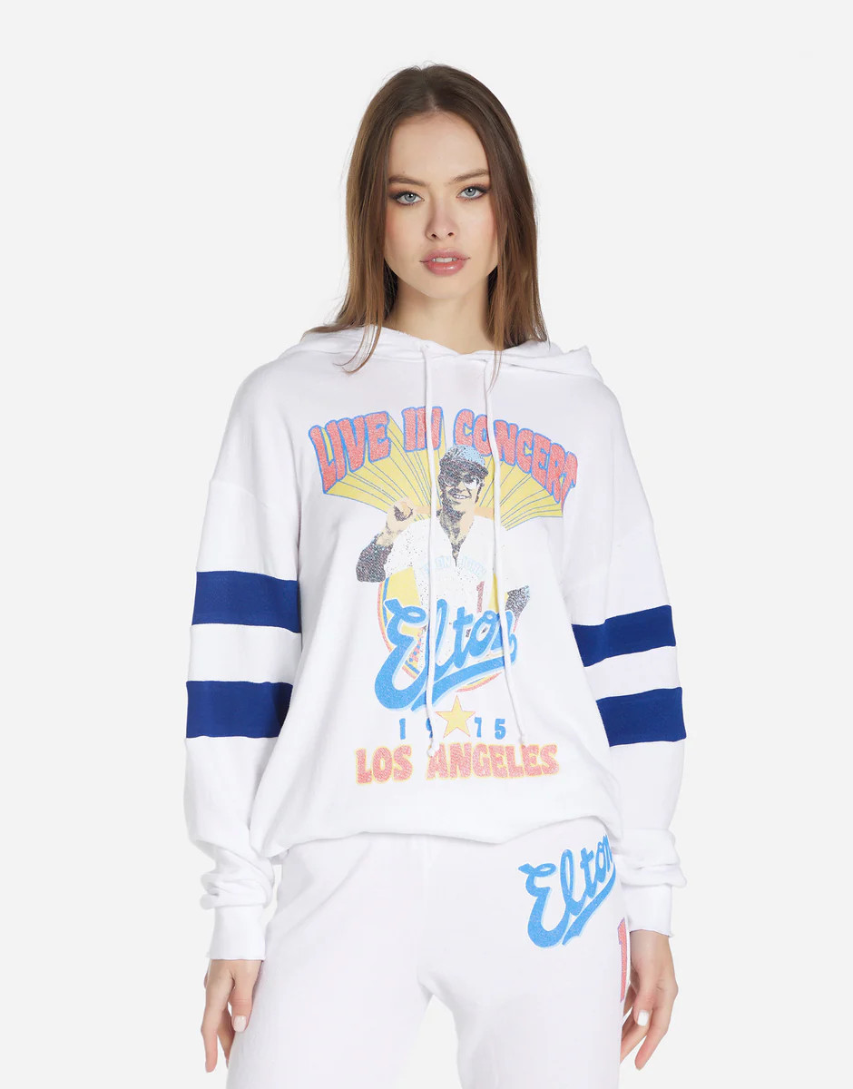 Elton John Dodgers Classic Hoodie w/ Stripe Sleeves | Nadine by Lauren Moshi | Lauren Moshi