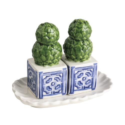 Mud Pie Ceramic Topiary Salt And Pepper Shaker Set | Amazon (US)