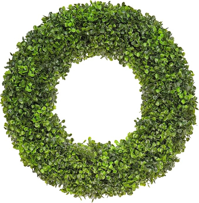 Boxwood Wreaths for Front Door 20 inch Artificial Spring Wreath Green Year Round Wall Window Porc... | Amazon (US)