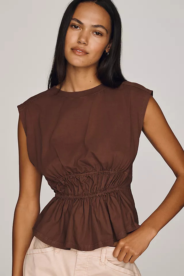 100% Cotton Waisted Muscle Tee | Anthropologie (US)