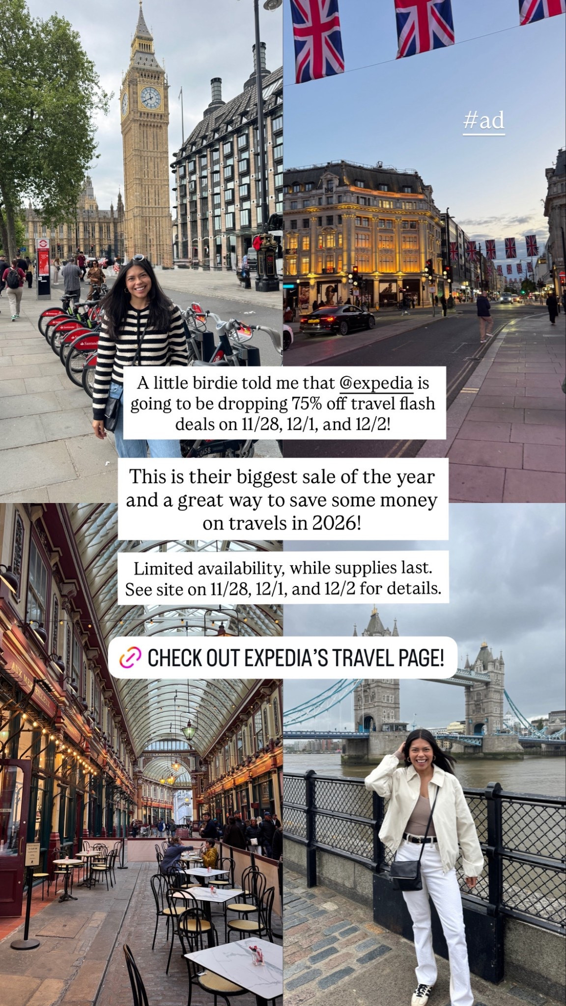 #EGPartner #ad @expedia isn't done with the travel deals yet! They're going to be offering 75% off flash deals for Black Friday, Cyber Monday, and Travel Tuesday! 

I will 100% be checking out their deals!

 (Limited availability, while supplies last. See site on 11/28, 12/1, and 12/2 for details.) #paidlink

 #travel #blackfridaydeals #blackfridaytravel #traveldeals #nashvilleinfluencer #travelcontentcreator

#LTKGiftGuide #LTKTravel #LTKHoliday