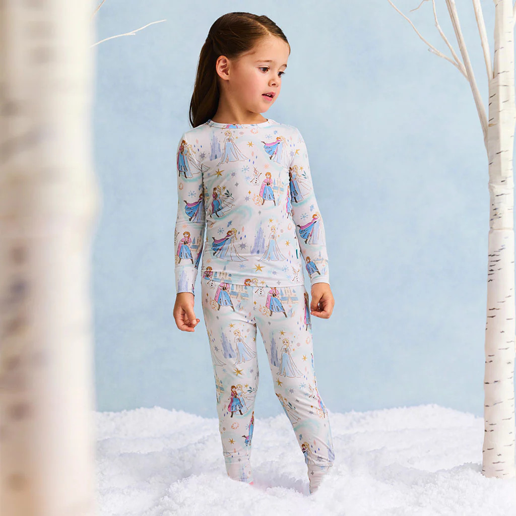 Blue Long Sleeve Disney Frozen Elsa & Anna Classic Pajama Set | Posh Peanut\u00ae | Posh Peanut