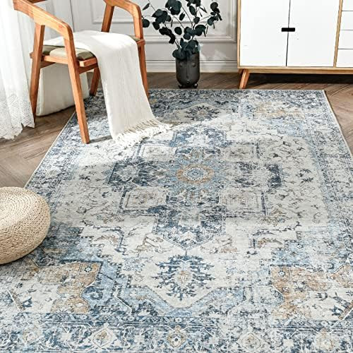 JINCHAN Area Rug 8x10 Persian Rug Indoor Vintage Rug Floor Cover Print Distressed Carpet Multi Th... | Amazon (US)