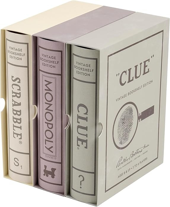 Scrabble, Monopoly, and Clue Vintage Board Game Bookshelf Collection | Amazon (US)