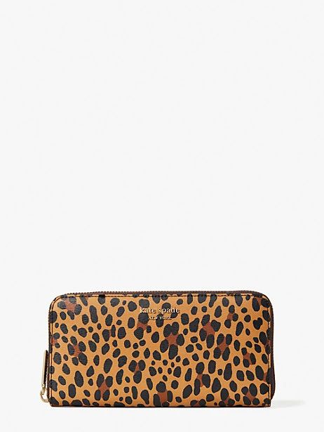 spencer leopard zip-around continental wallet | Kate Spade (US)