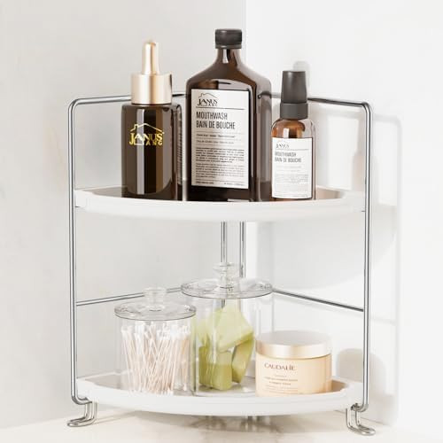 2-Tier Corner Bathroom Countertop Organizer, Tiny Counter Corner Shelf Skincare Makeup Perfume Or... | Amazon (US)