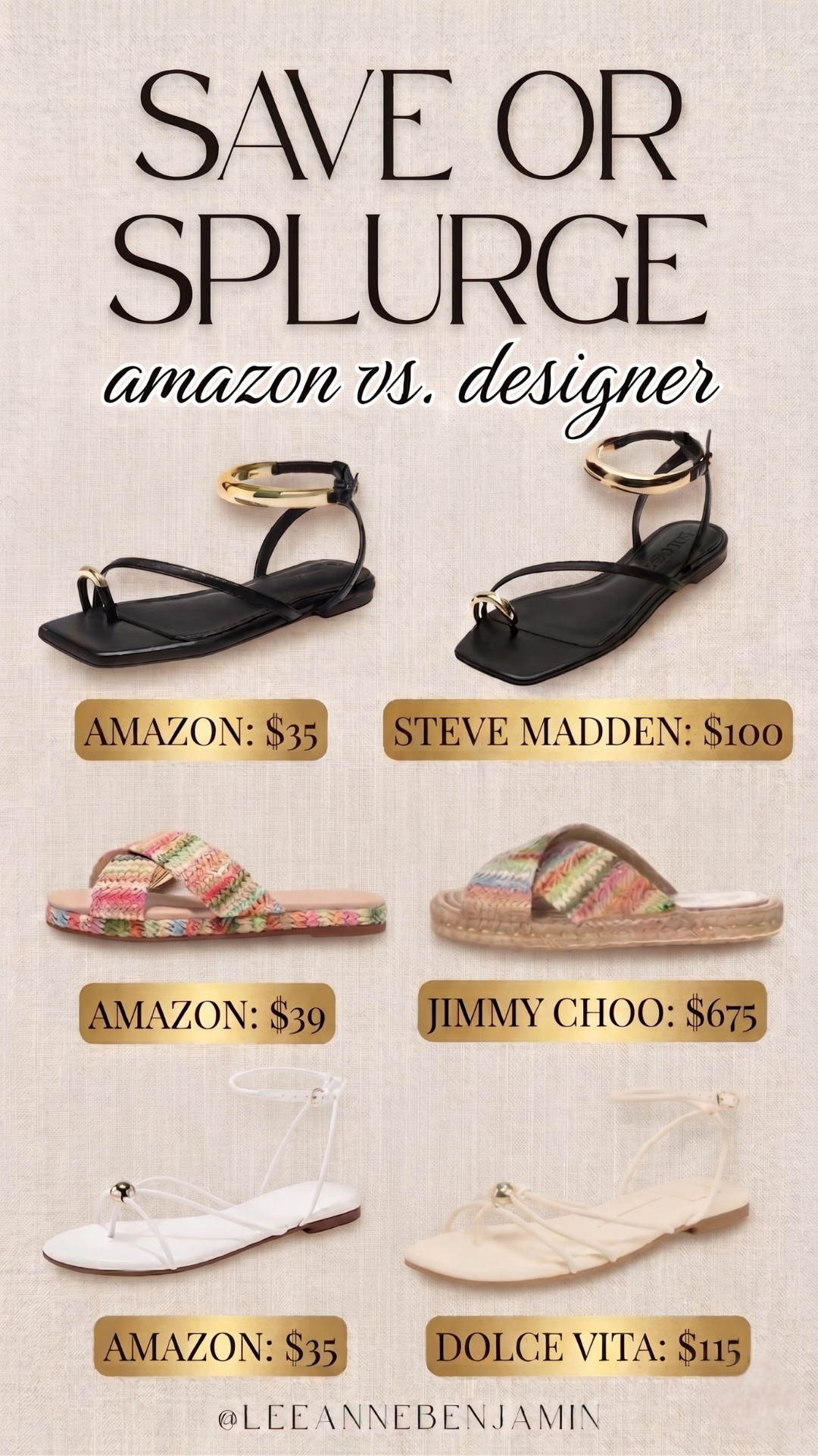 Would you save or splurge on these adorable sandals for summer? 

 #LTKMothersDay #LTKOver40 #LTKSaleAlert
