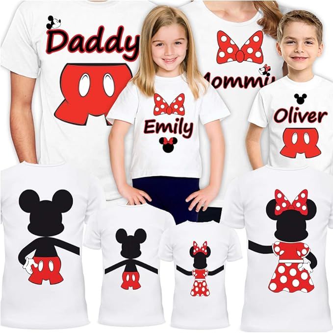 Disney Family Shirts Set of 4-5-6-7 Mickey Minnie Vacation Matching Trip for Gift Christmas T-Shi... | Amazon (US)