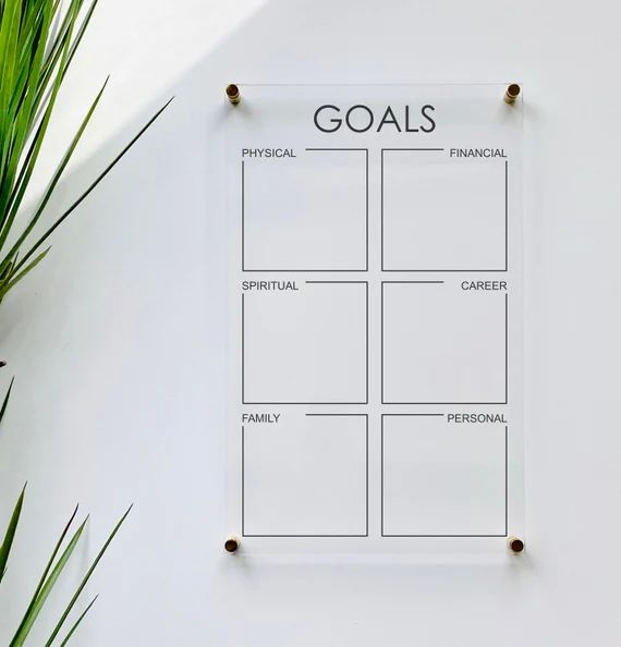 Acrylic Goals & to Do List Board for Wall  Family Command | Etsy | Etsy (US)