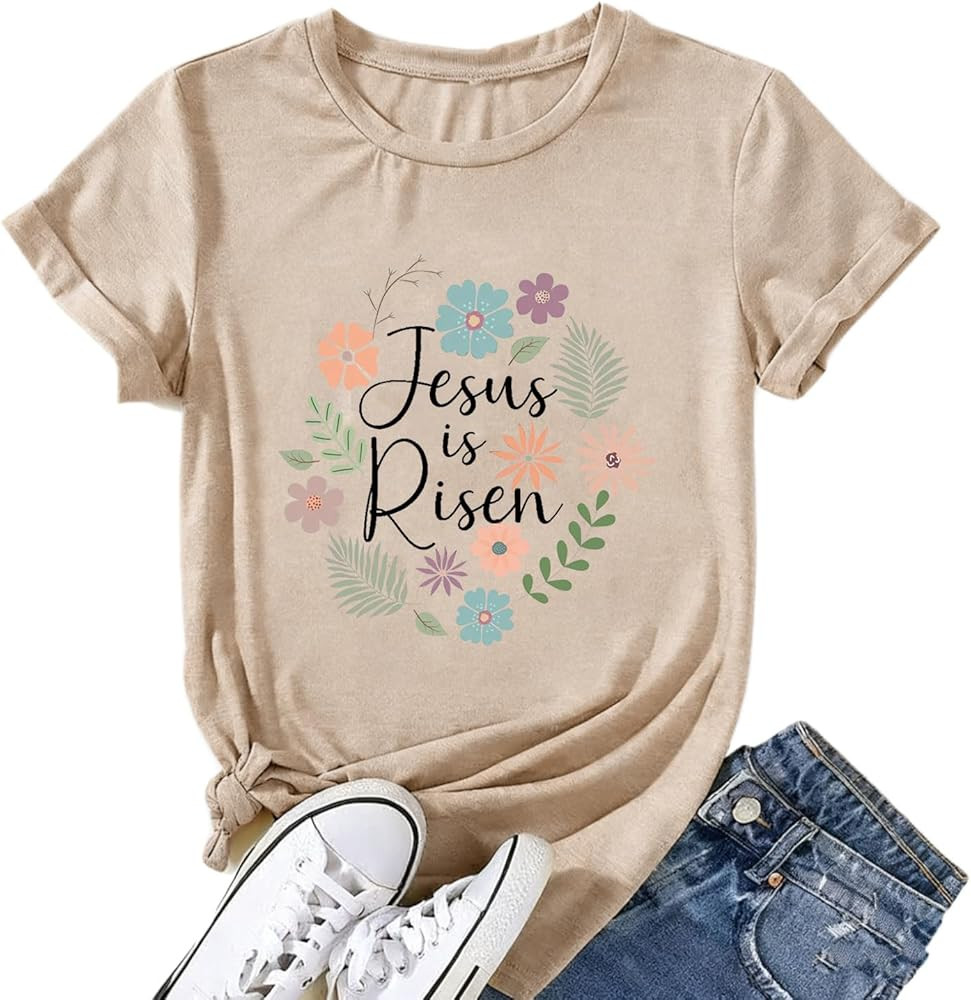 Be Still and Know Shirts for Women Casual Short Sleeve Christian Tee Tops | Amazon (US)