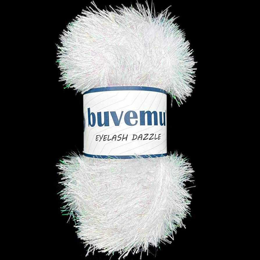 Buvemu Eyelash Dazzle Fun Fur Yarn with Metallic Sparkle 100 Gram (3.53 Ounces) 120 Yards (110 Me... | Amazon (US)