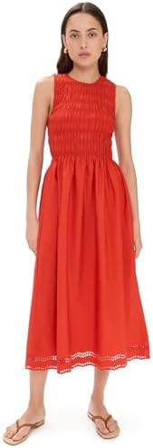 Madewell Women's The Embroidered Melody Smocked Midi Dress | Amazon (US)