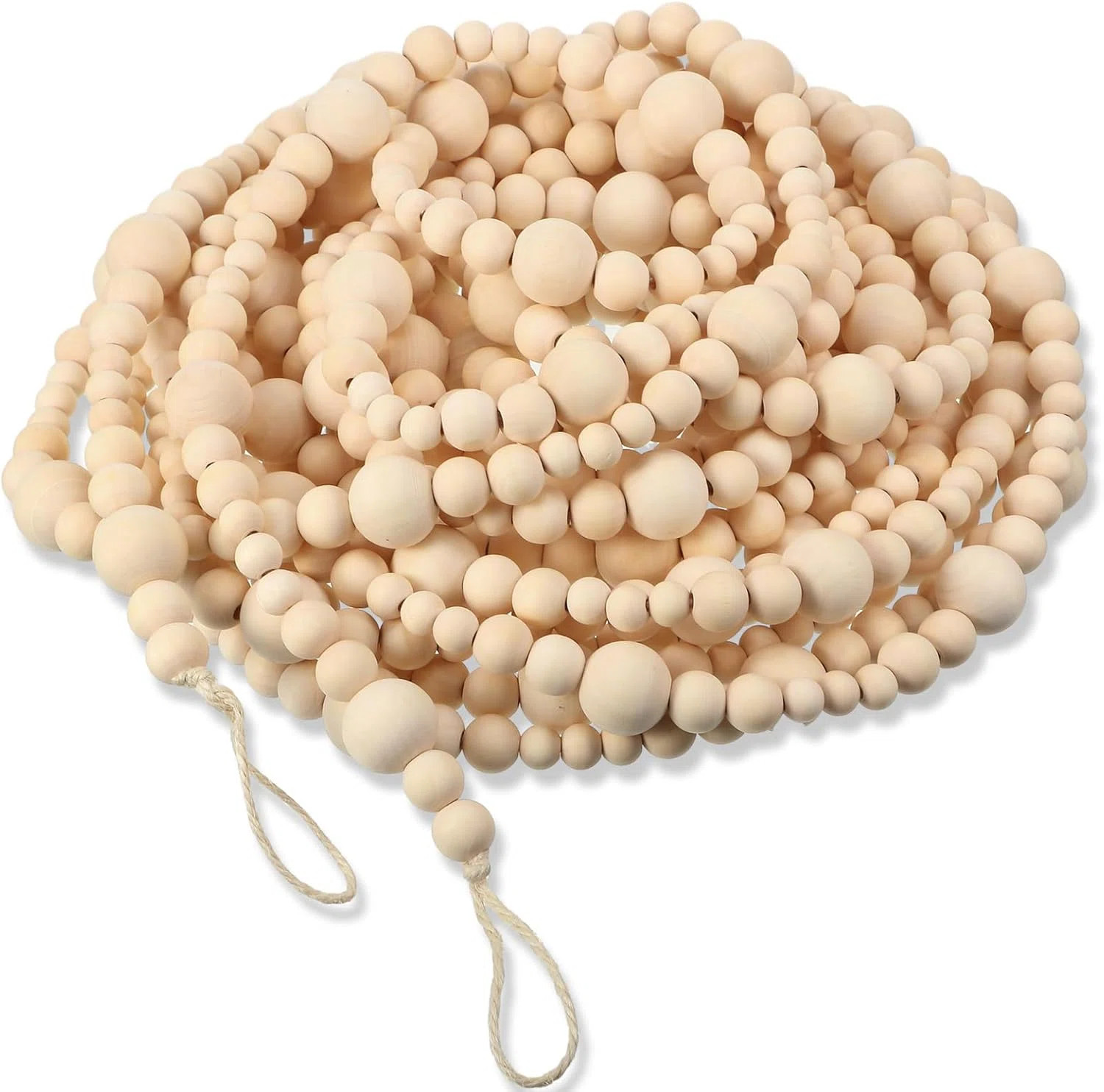 220cm Christmas Wooden Bead Garland Xmas Tree Beads Garland Rustic Wood Beaded Garland Christmas | Wayfair North America