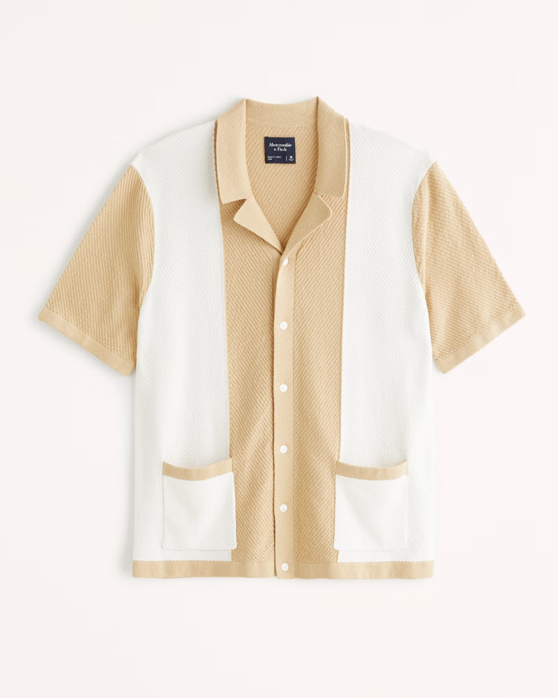 Colorblock Button-Through Sweater Polo | Abercrombie & Fitch (US)