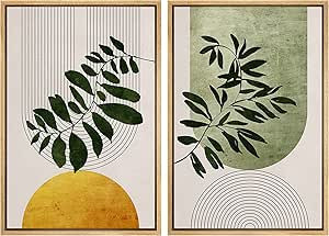 SIGNFORD Boho Wall Art Decor, Mid Century Modern Decor Wall Art, Geometric Framed Wall Art, Abstr... | Amazon (CA)