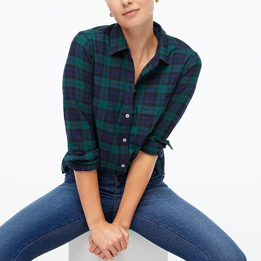 Petite Flannel shirt in boy fit | J.Crew Factory