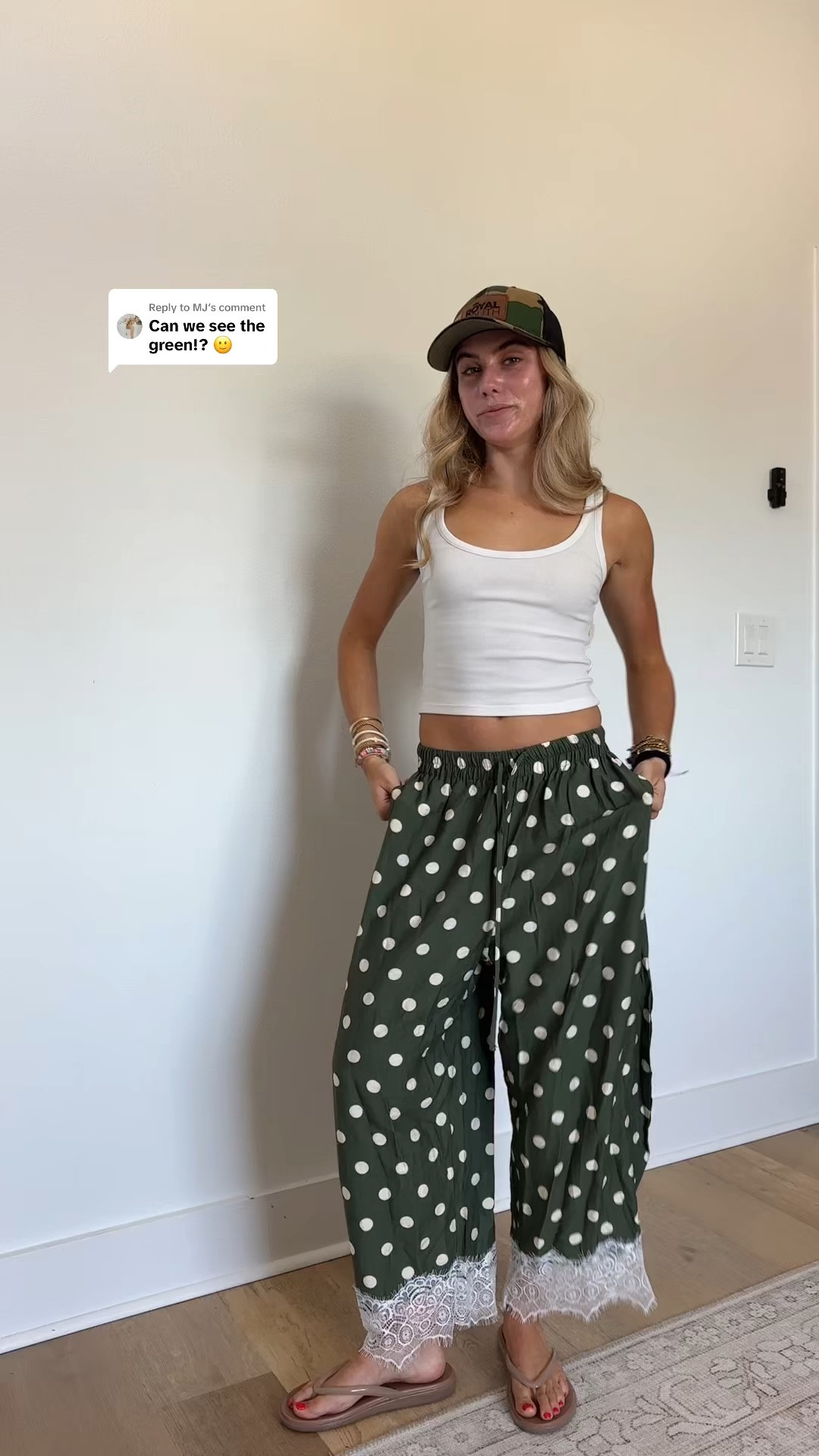 Amazon size small Athlisan Womens Polka Dot Wide Leg Palazzo Pants High Waisted Summer Lace Trim Cropped Baggy Trousers with Pockets.

#LTKootd #LTKdayinmylife #LTKSaleAlert