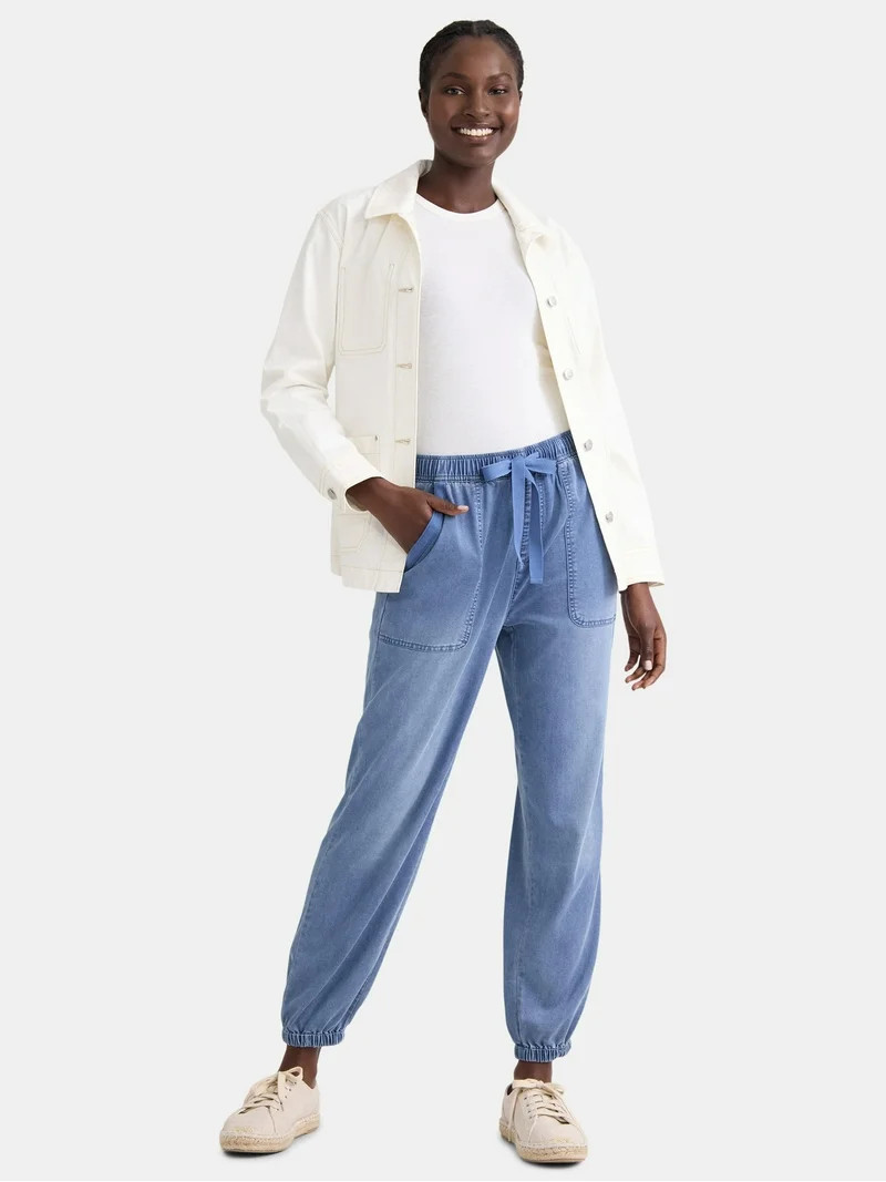 Time and Tru Women's High Rise Parachute Jogger Pants, 28" Inseam, Sizes XS-XXXL | Walmart (US)