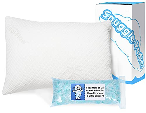Snuggle-Pedic Adjustable Gel Cooling Pillow - Shredded Memory Foam Pillows for Side, Stomach & Back  | Amazon (US)