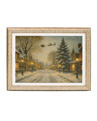 20x16 Flying Santa Sleigh Wall Art | Holiday Decor | Marshalls | Marshalls