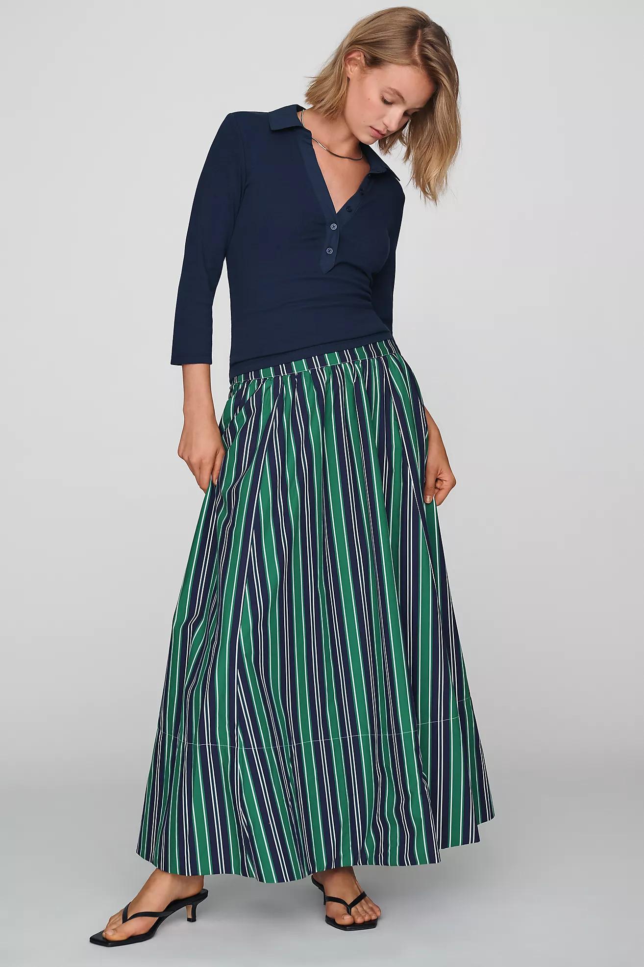 Jacie Poplin Printed Maxi Skirt by Maeve | Anthropologie (US)