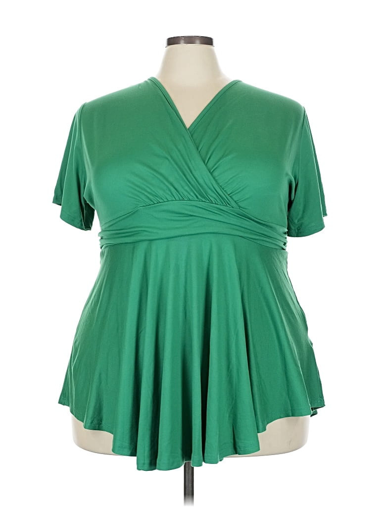 Allegrace Green Short Sleeve Blouse Size 3X - 15% off | ThredUp (US)