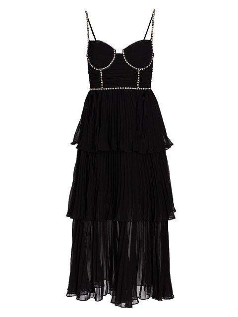 Bustier Tiered Chiffon Midi-Dress | Saks Fifth Avenue