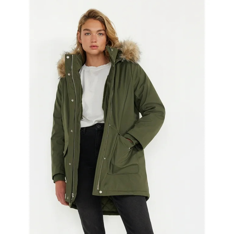 Time and Tru Women's Heavyweight Anorak Jacket, Sizes XS-2X | Walmart (US)