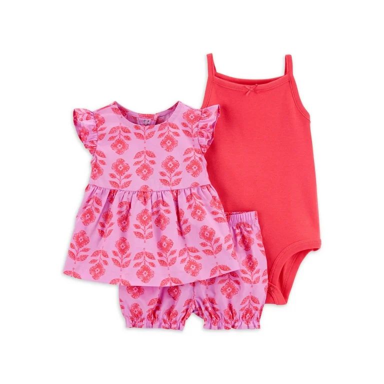 Carter's Child of Mine Baby Girl Shorts Outfit Set, 3-Piece, Sizes 0/3-24 Months | Walmart (US)