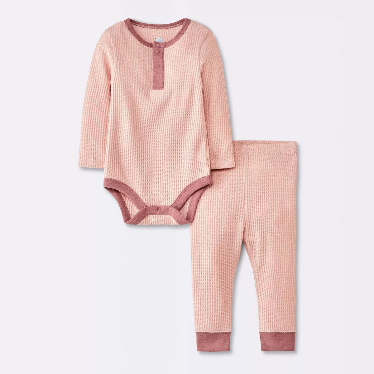 Baby Girls' 2pc Waffle Bodysuit & Pants Set - Cloud Island™ Pink | Target