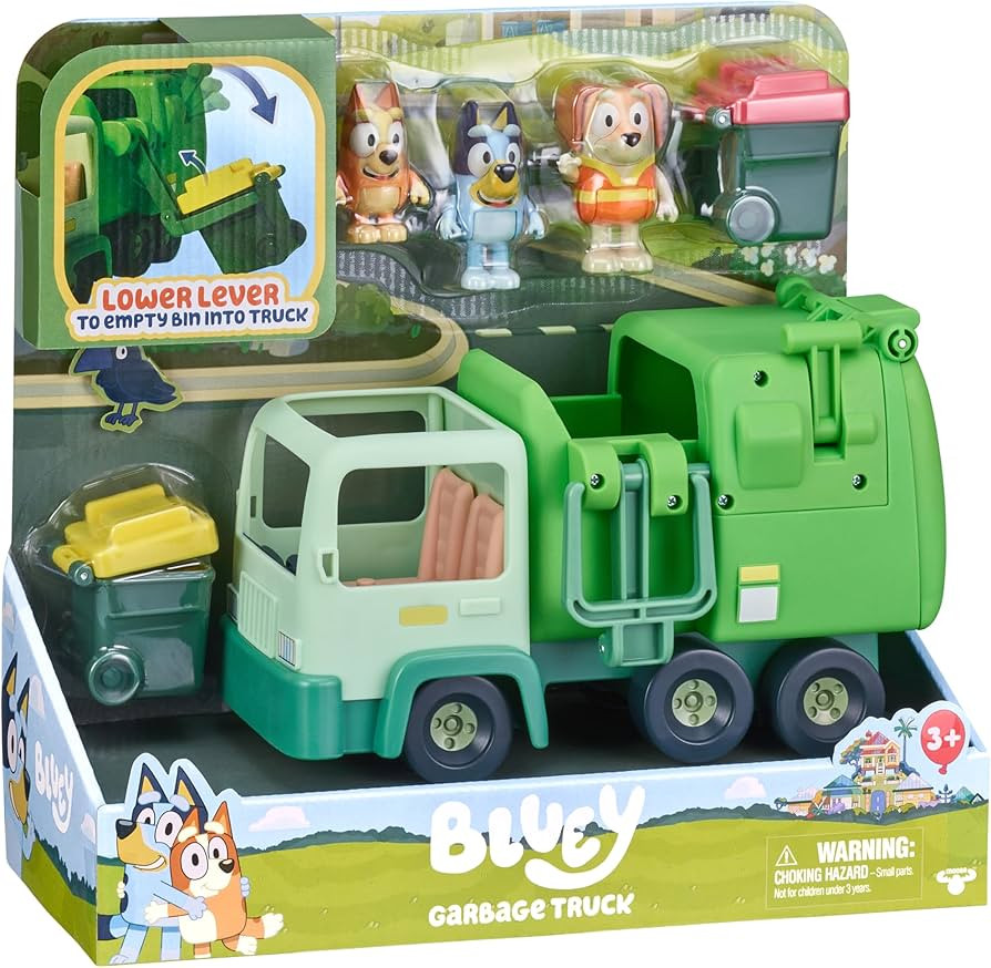 Bluey Garbage Truck Playset, Bingo & Bin Man Figures, Garbage Truck Toys for Boys Age 4-7 w/ Char... | Amazon (US)