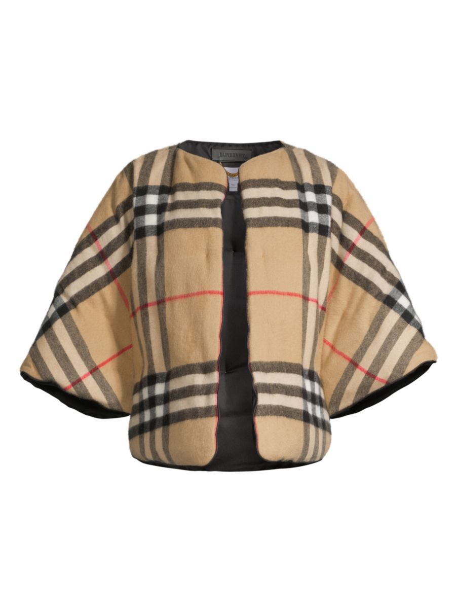 Burberry Giant Check Cashmere-Wool Cape | Saks Fifth Avenue (CA)