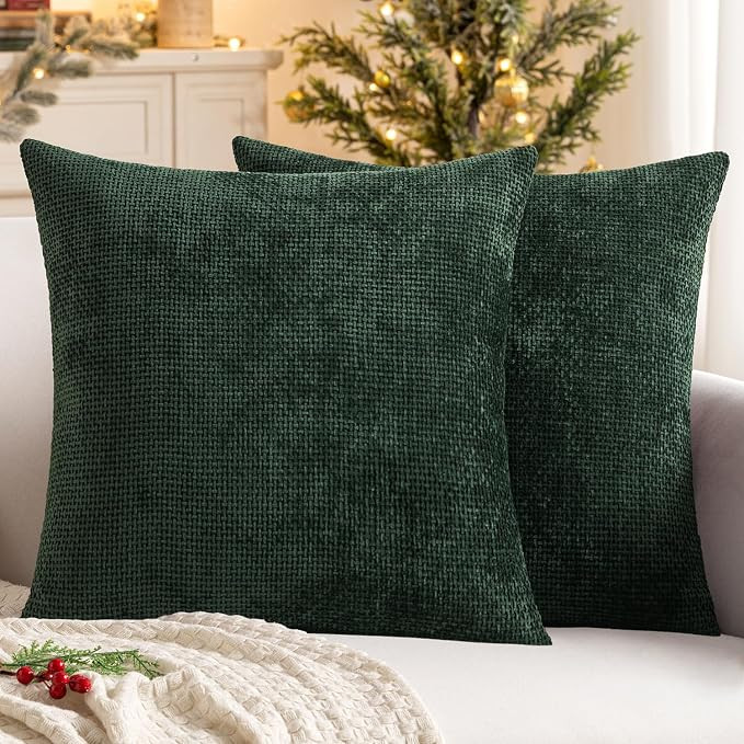MIULEE Pack of 2 Christmas Green Couch Throw Pillow Covers 20x20 Inch Modern Boho Accent Decorati... | Amazon (US)